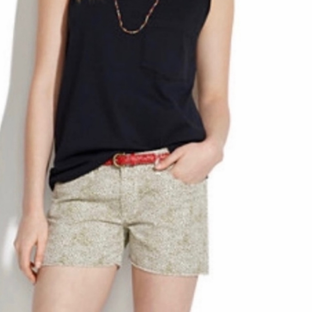 NWOT MADEWELL FOR ANTHROPOLOGIE SAFARI DOT COTTON SHORTS THIN&SOFT SZ 31
